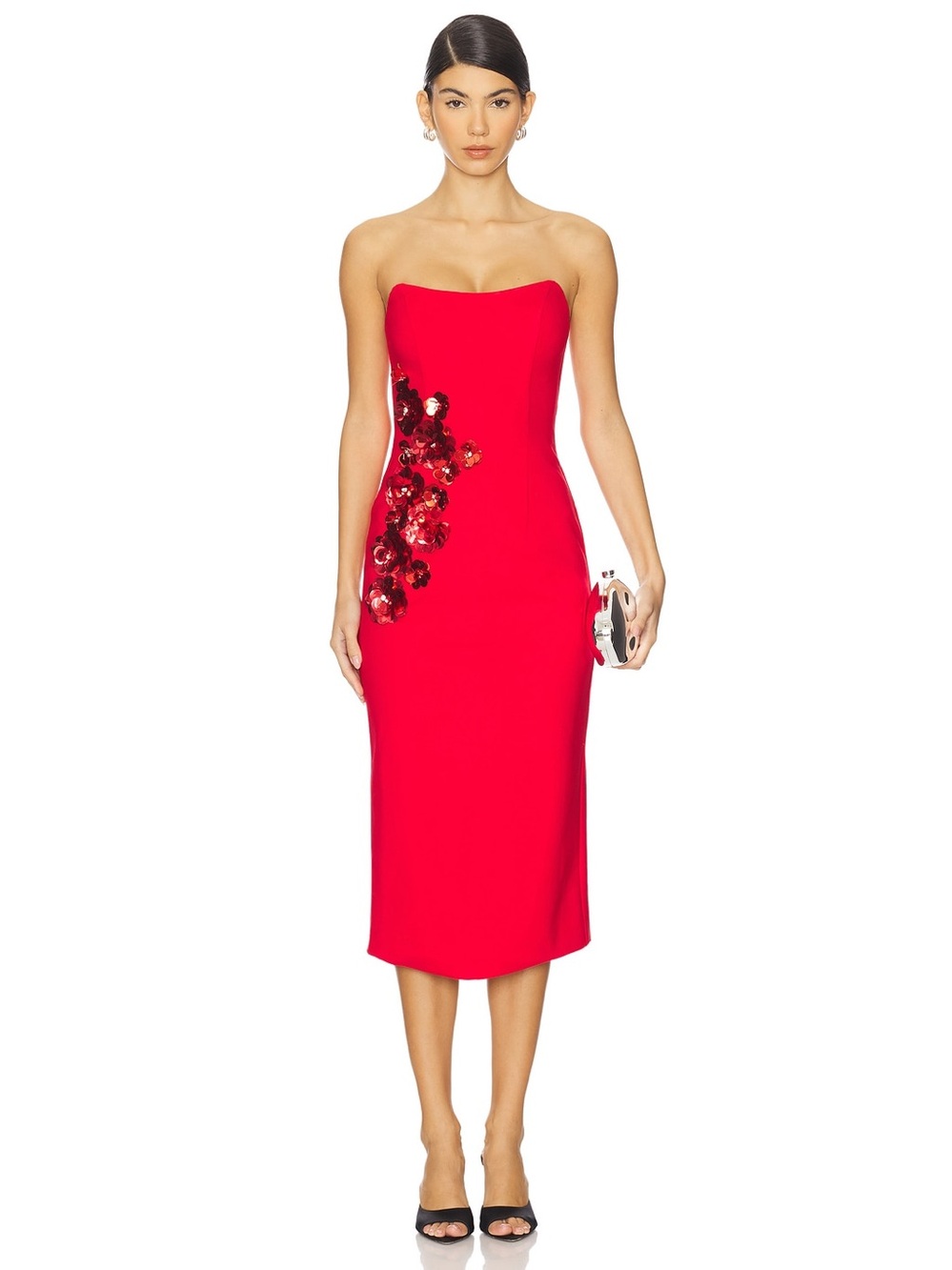 Elliatt Yasmine Strapless Maxi Embellished Floral Christmas Red Size 2X